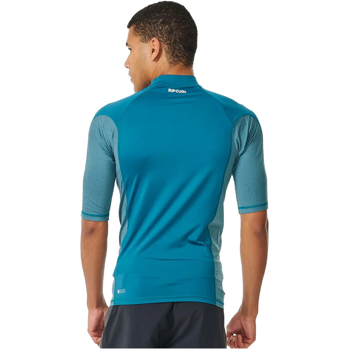 2024 Rip Curl Mnner Waves UPF Performance Kurzrmelige Lycra-Weste 142MRV - Deep Ocean